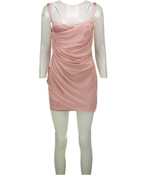 Oh Polly Pink Draped Corset Mini Dress UK 8