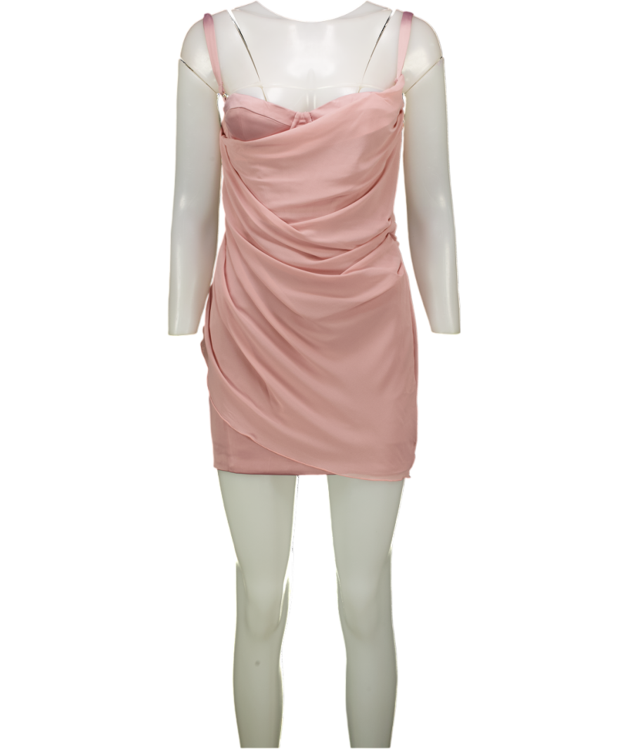 Oh Polly Pink Draped Corset Mini Dress UK 8
