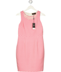 NEXT Pink Heart Jacquard Embellished Pencil Dress UK 12