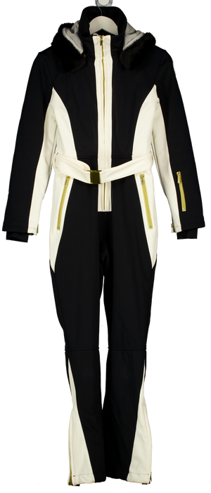 MY SUNDAY SKI Black / Cream Velocity Telluride Ski Suit UK S