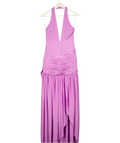 Meshki Lavender Purple Satin Halterneck Maxi Dress UK S