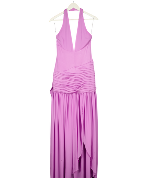 Meshki Lavender Purple Satin Halterneck Maxi Dress UK S
