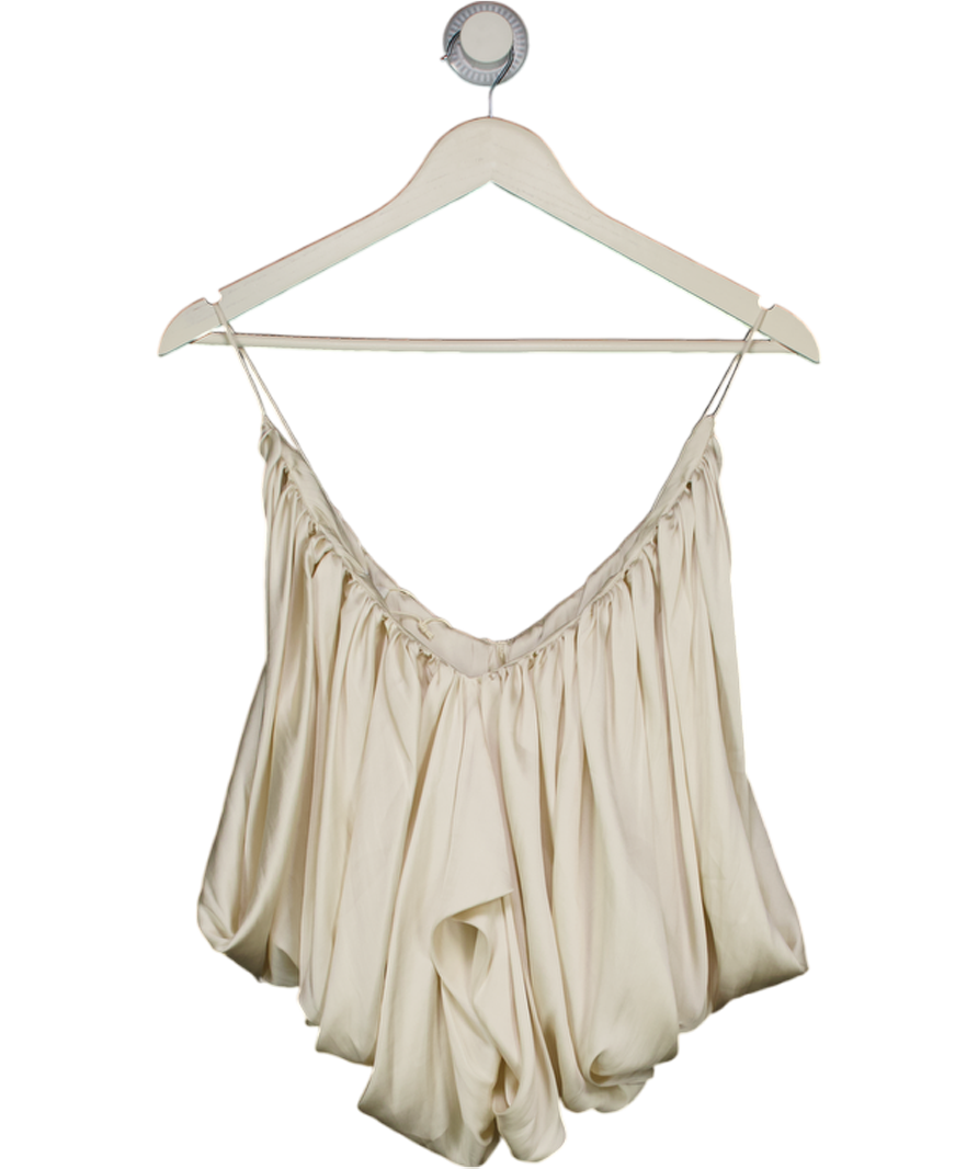 ZARA Cream Draped Satin Cami Top UK M