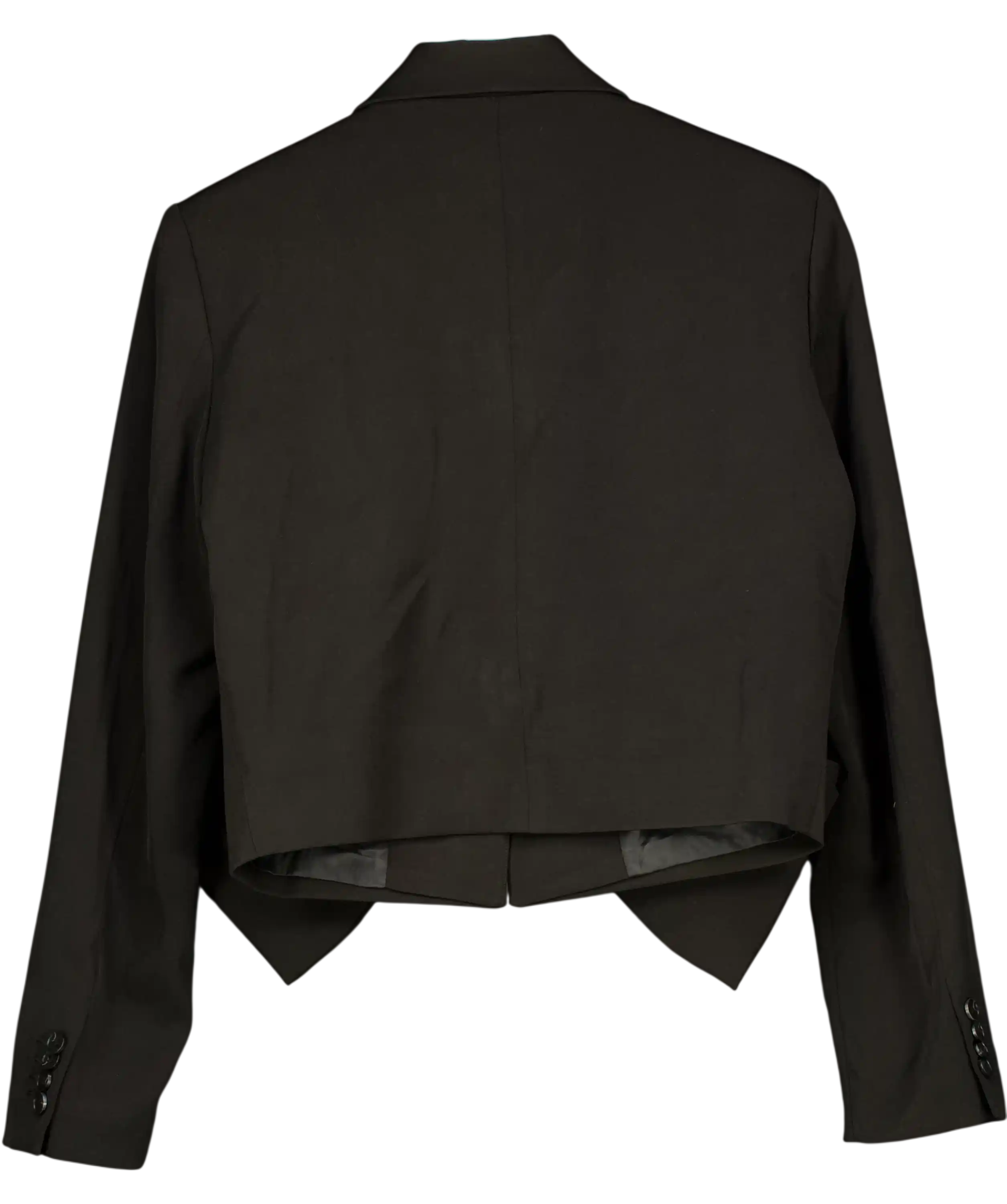 NA-KD Black Oversized-bow Cropped Blazer UK 8