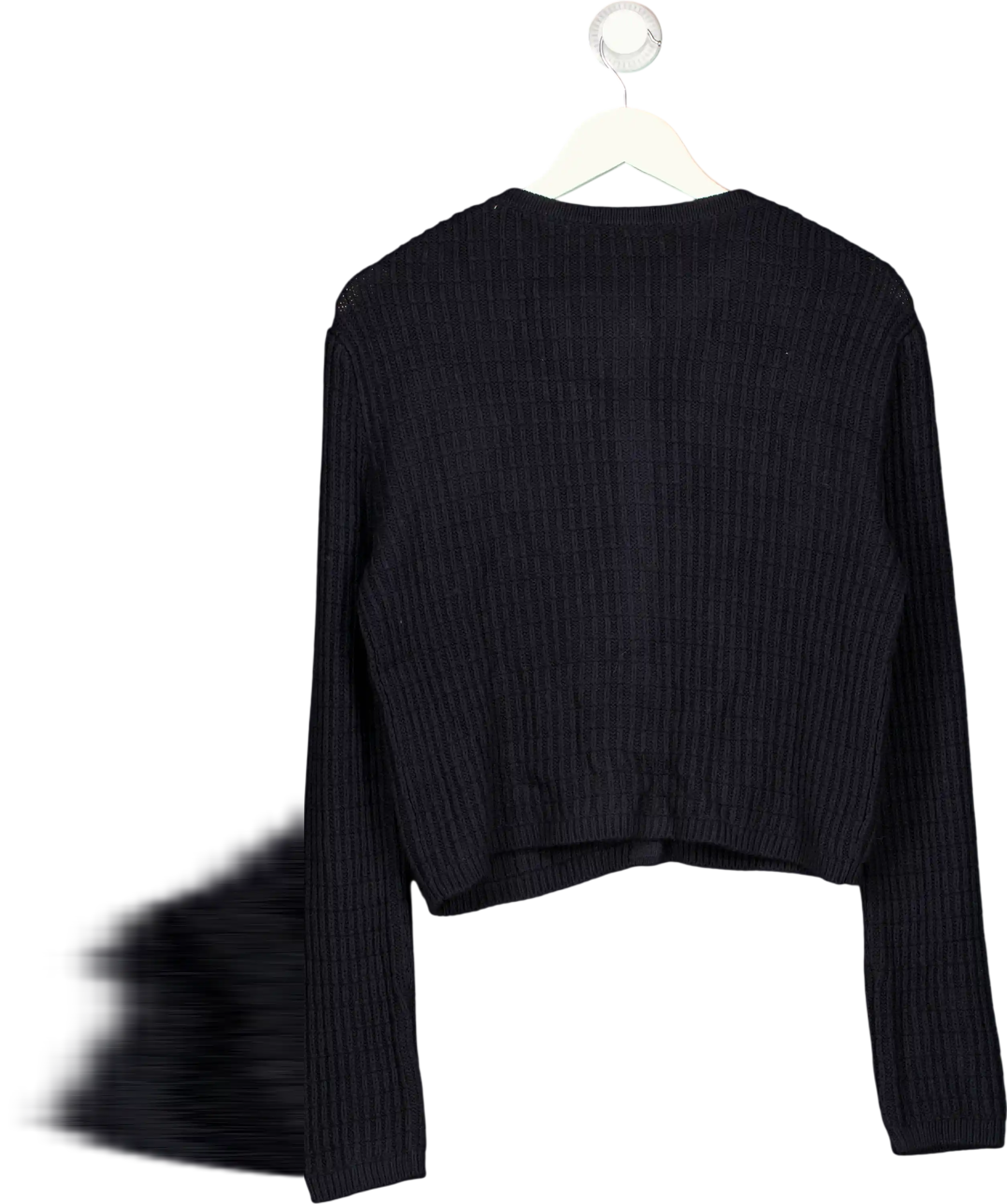 NEW LOOK Navy Blue Compact Knit Gold Button Cardigan UK 10