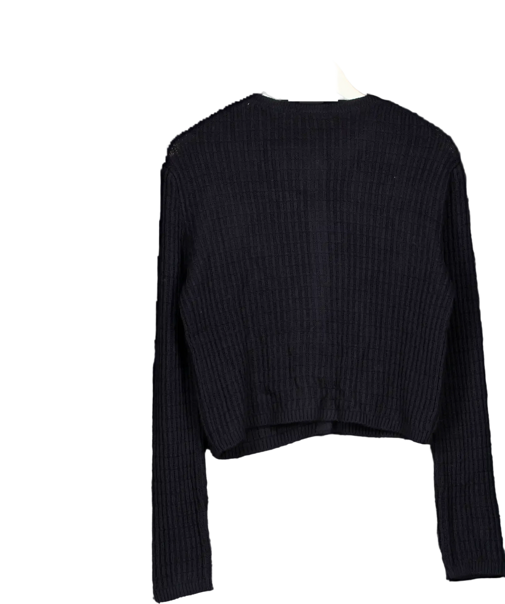 NEW LOOK Navy Blue Compact Knit Gold Button Cardigan UK 10