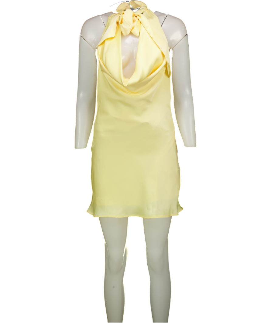 Peppermayo Yellow Cory Cowl Scarf Mini Dress UK 8