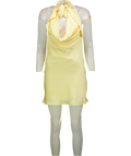 Peppermayo Yellow Cory Cowl Scarf Mini Dress UK 8