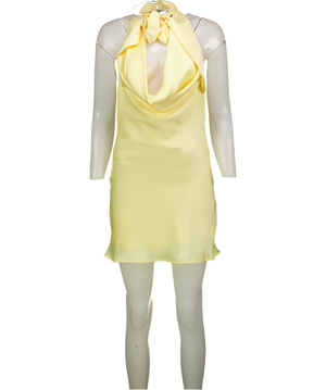 Peppermayo Yellow Cory Cowl Scarf Mini Dress UK 8