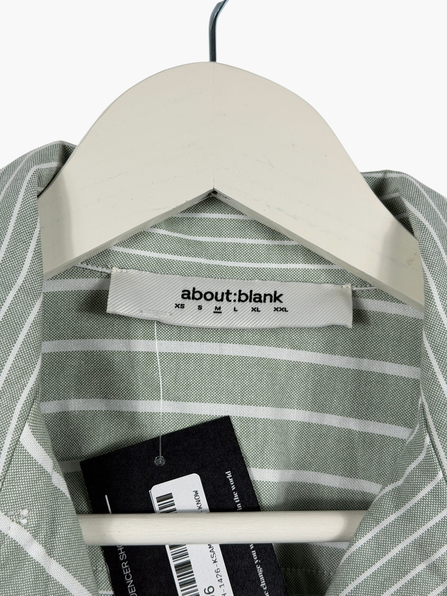 ABOUT:BLANK Green Striped Cotton Shirt UK L