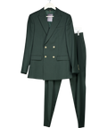M&S Green Slim Fit Double Breasted Suit Jacket (36") And Trousers Set W30