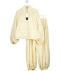 ARRANGE 2-piece Broderie Eyelet Balloon Shirt &  Trousers Set In Cream UK 10