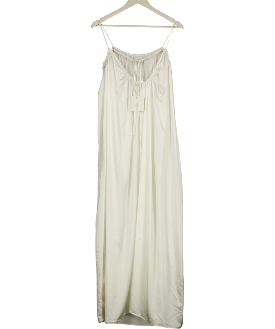 MANDIBREEZE X Lovisa Barkman White Lovisa Silk Open Back Dress UK XS