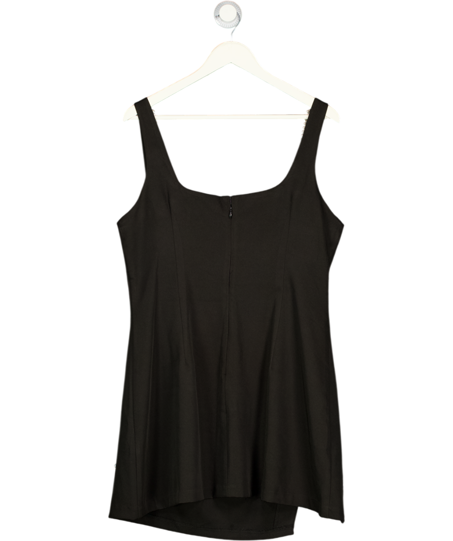 RENEE STUDIO Plus X Michelle Nayla Exclusive Celestial Sequin & Pearl Embellished Side Split Mini Dress In Black UK 18