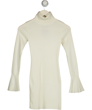 LOVERS & FRIENDS White Knit Roll Neck Mini Dress UK XS