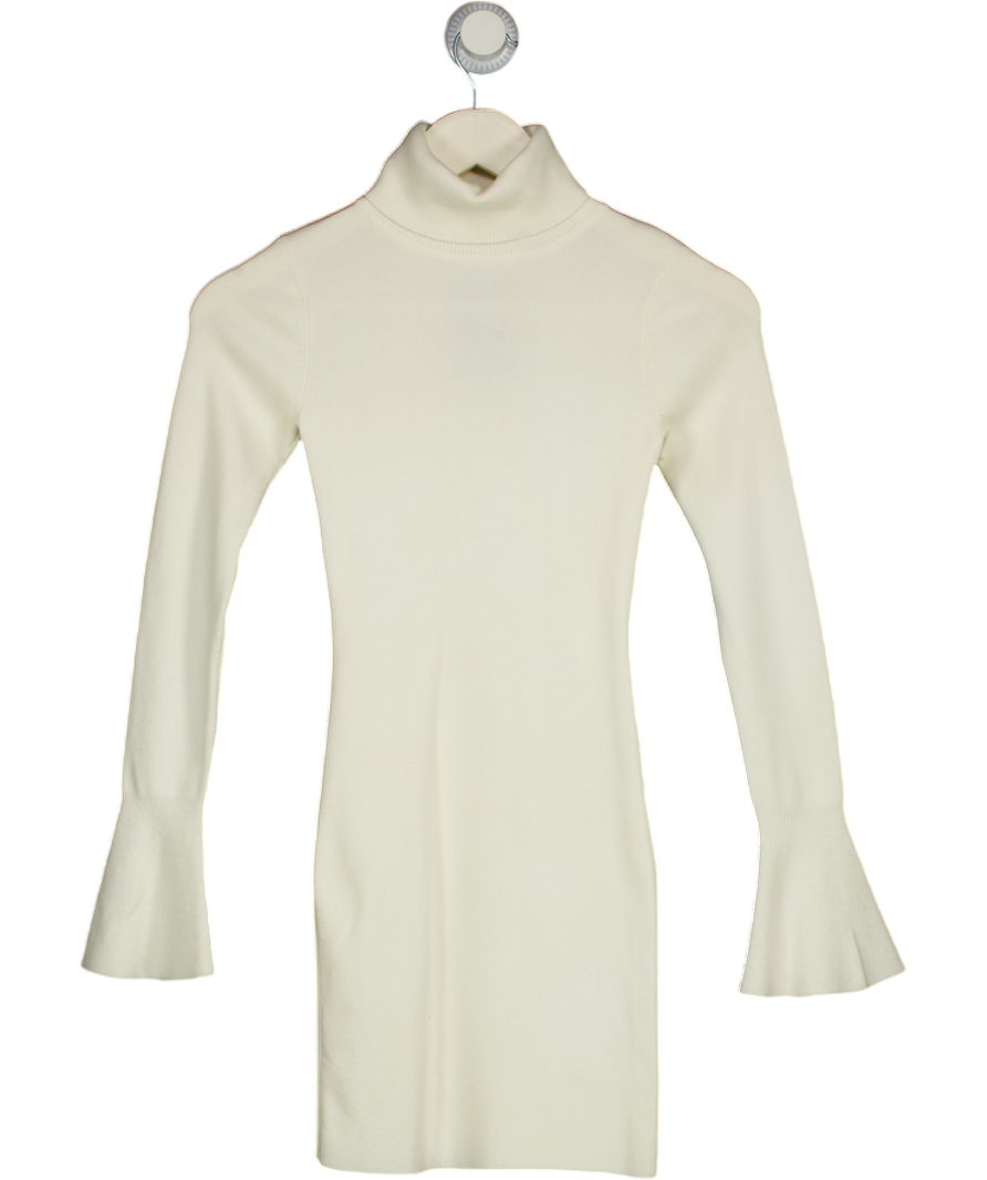 LOVERS & FRIENDS White Knit Roll Neck Mini Dress UK XS