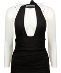 WHITE FOX Say What You Feel Halter Maxi Dress Black UK S