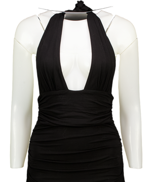 WHITE FOX Say What You Feel Halter Maxi Dress Black UK S