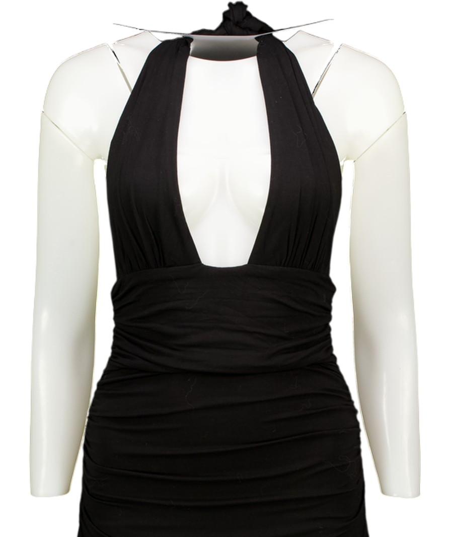 WHITE FOX Say What You Feel Halter Maxi Dress Black UK S