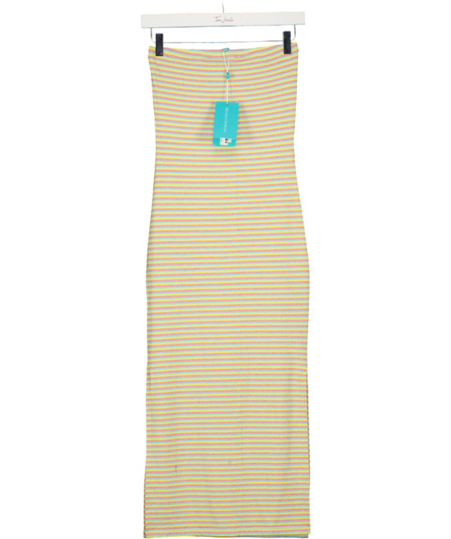 Melissa Odabash Multicoloured Aubrey Strapless Striped Jersey Midi Dress UK XS