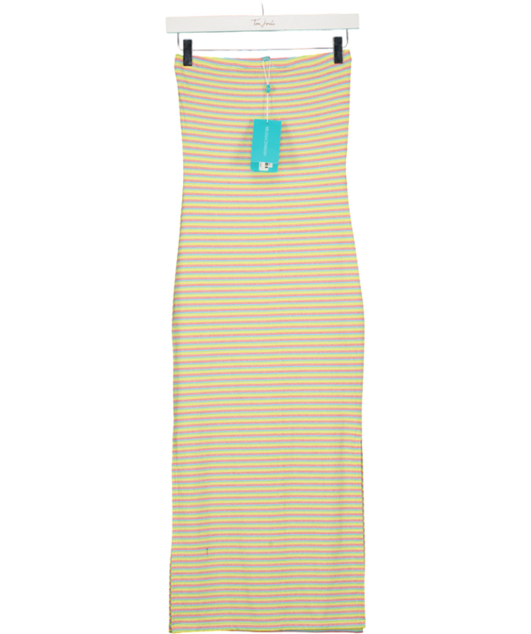 Melissa Odabash Multicoloured Aubrey Strapless Striped Jersey Midi Dress UK XS