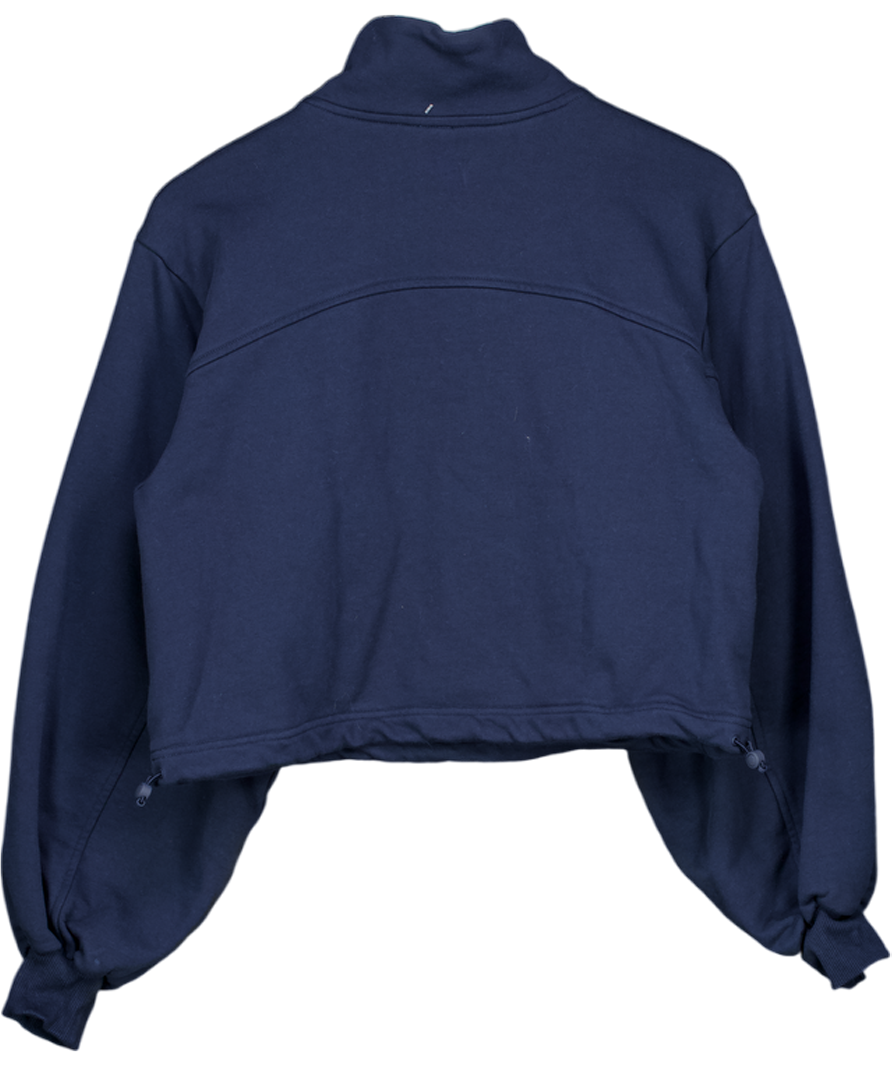 LULULEMON Navy Blue Cropped 1/2 Zip Sweatshirt UK XS/S