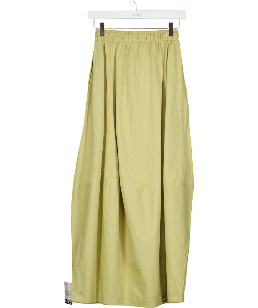 TOPSHOP Light Green Barrel Midi Skirt UK XS