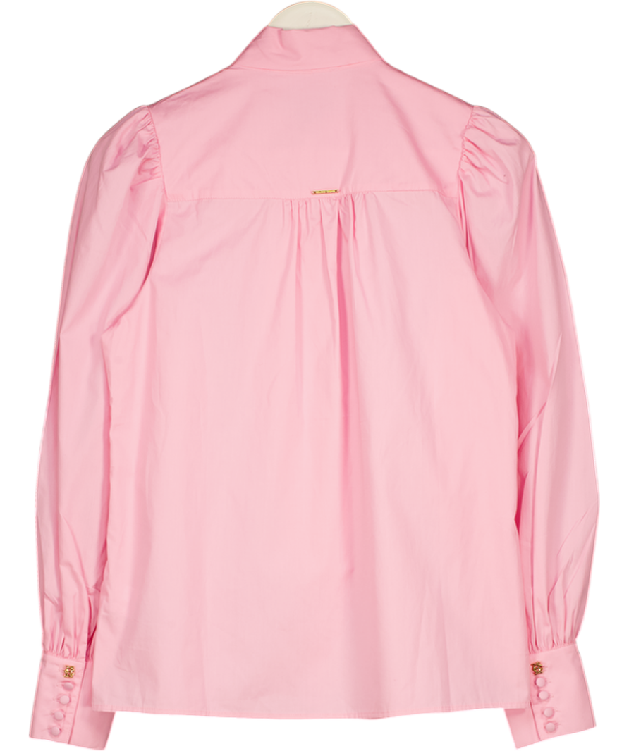 HOLLAND COOPER Cleo Blouse Bright Pink WITH EMBROIDERED LOGO AND GOLD HC  UK 6