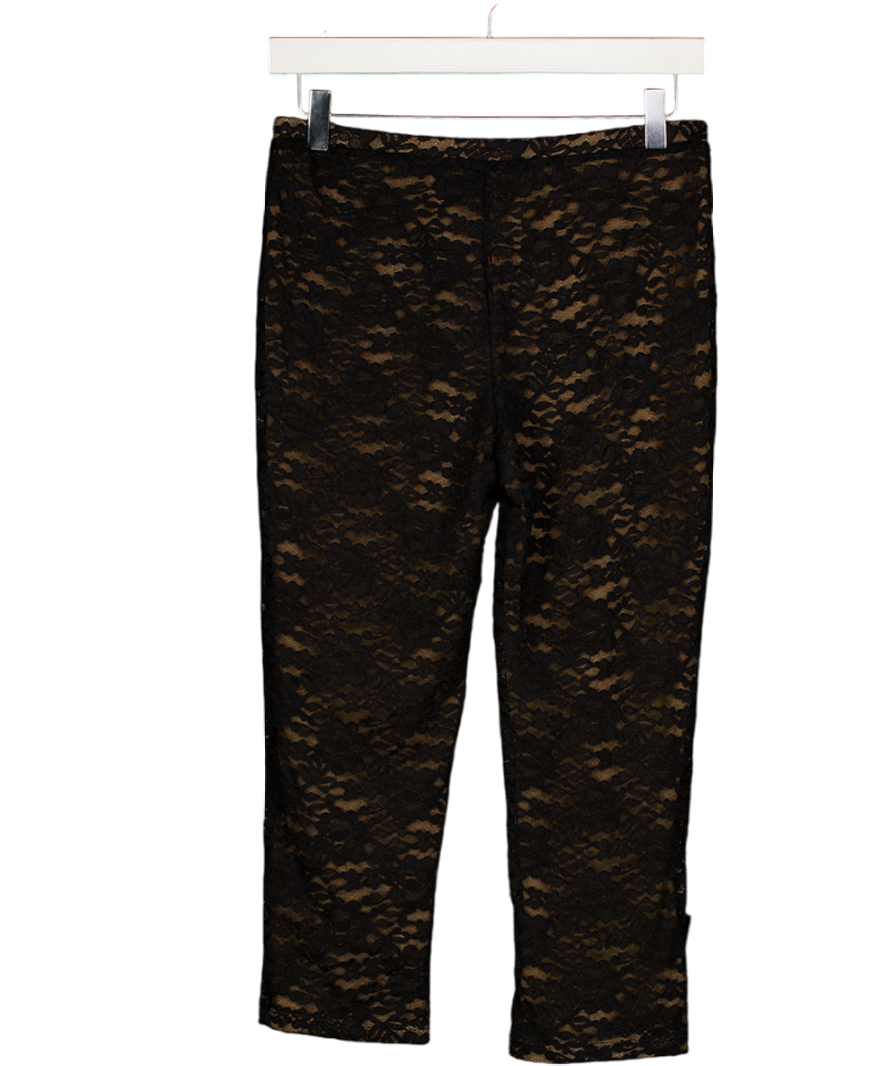 WHITE FOX Vibe With Me Lace Capri Pants Black UK S