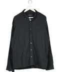 ABERCROMBIE & FITCH Blue Summer Linen-blend Button-up Shirt UK L