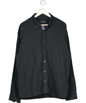 ABERCROMBIE & FITCH Blue Summer Linen-blend Button-up Shirt UK L