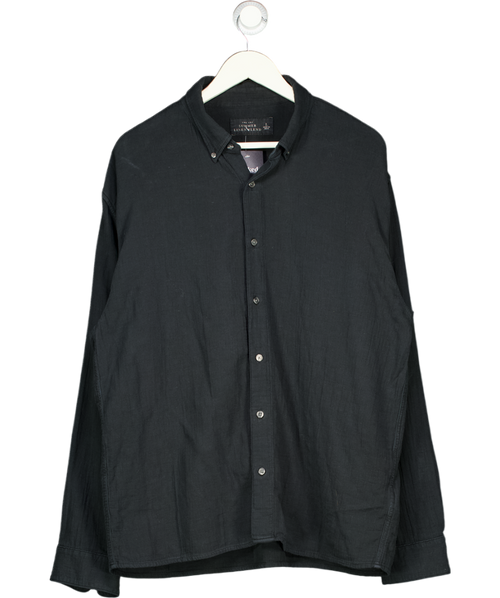 ABERCROMBIE & FITCH Blue Summer Linen-blend Button-up Shirt UK L