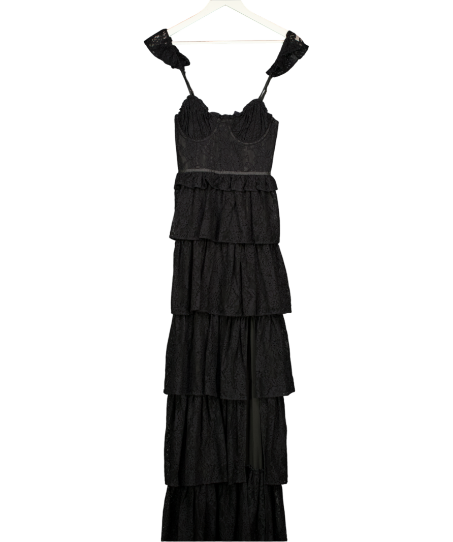 TULAROSA Black Tiered Lace Cantini Maxi Dress UK XXS - TULAROSA / Black / UK XXS TULAROSA Black Tiered Lace Cantini Maxi Dress UK XXS - TULAROSA / Black / UK XXS