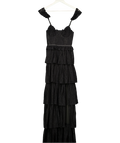 TULAROSA Black Tiered Lace Cantini Maxi Dress UK XXS