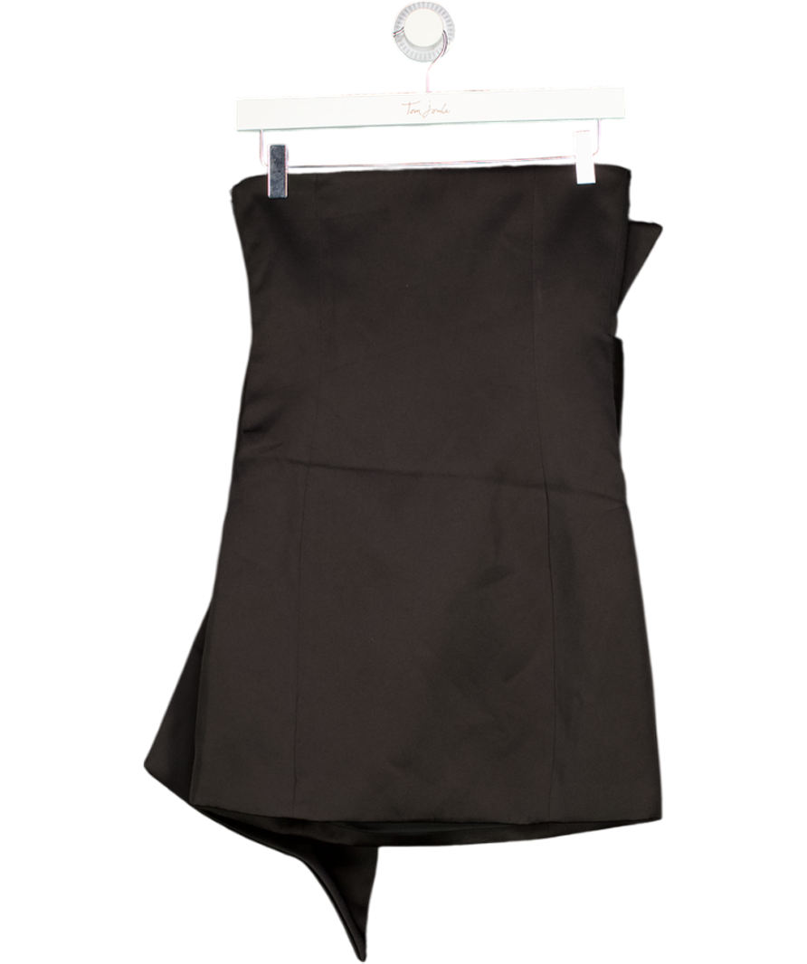 4th & Reckless Black Simone Bow-front Satin Mini Dress UK 6