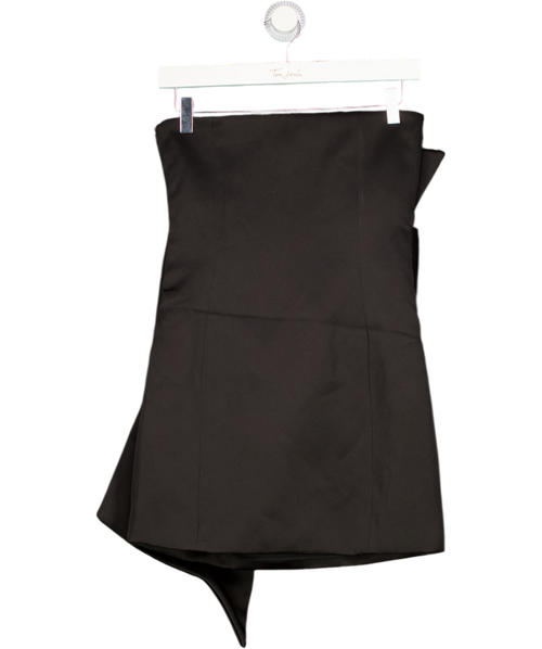 4th & Reckless Black Simone Bow-front Satin Mini Dress UK 6