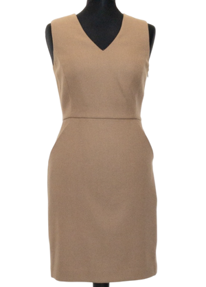 L.K.Bennett Beige Vicose/ Wool Blend Tailored Shift Dress UK 8