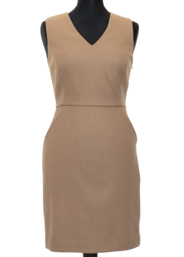 L.K.Bennett Beige Vicose/ Wool Blend Tailored Shift Dress UK 8