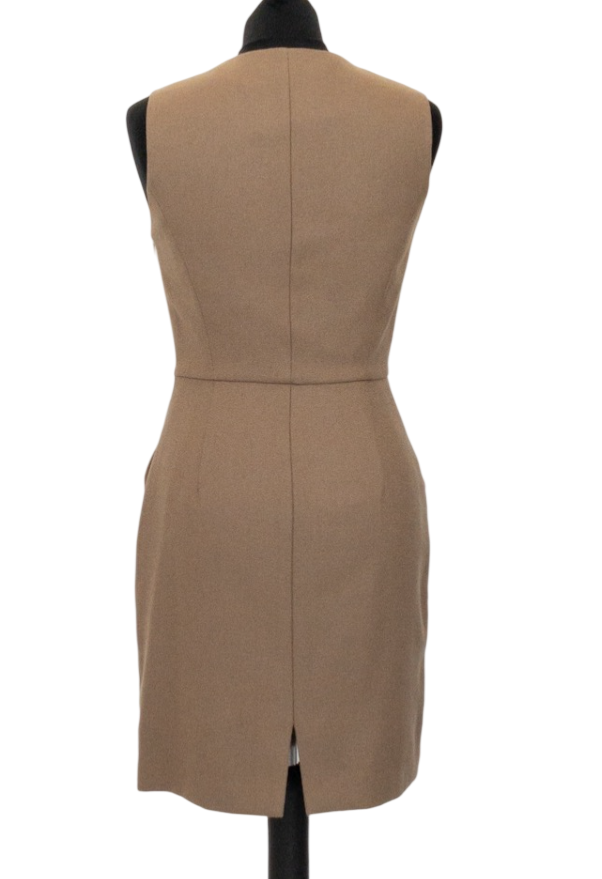 L.K.Bennett Beige Vicose/ Wool Blend Tailored Shift Dress UK 8