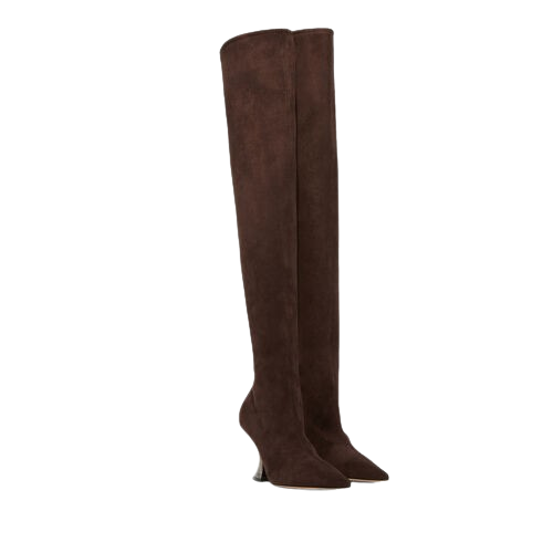CASADEI Brown Elodie - Over The Knee Suede Boots UK 6 EU 39 👠
