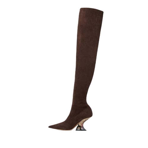 CASADEI Brown Elodie - Over The Knee Suede Boots UK 6 EU 39 👠