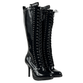 DR MARTENS Dreama Studded Knee High Black Patent Leather Boots UK 7 EU 40 👠