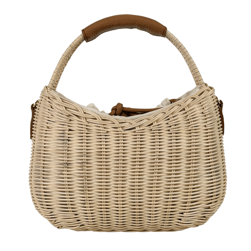 Talbots Beige Wicker Hobo Basket Bag