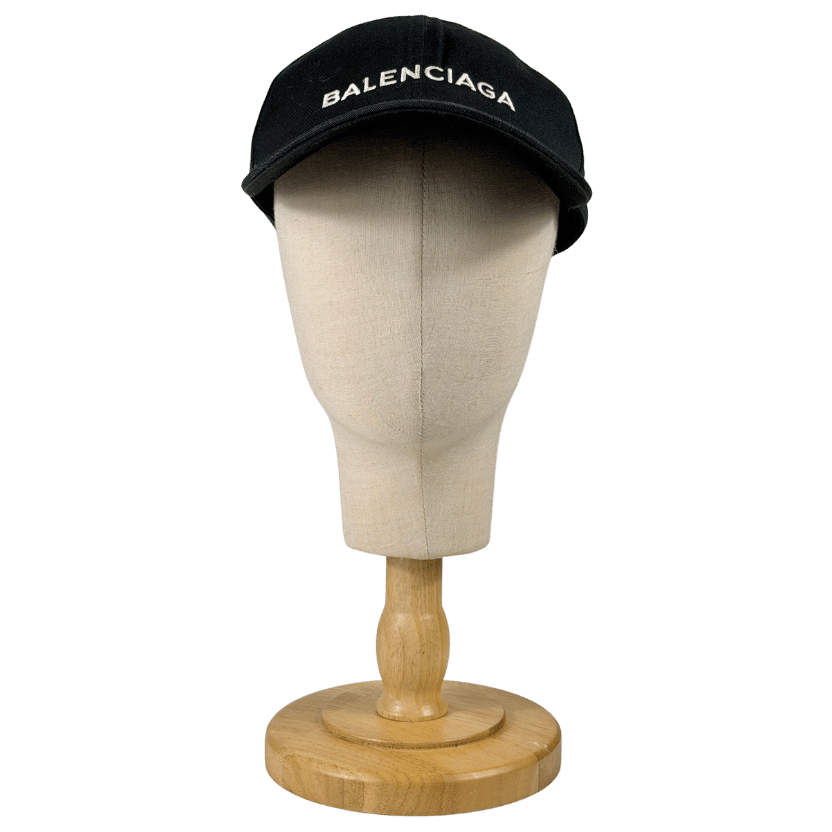 Balenciaga Black Cap In Black/white UK L