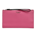 KATE SPADE Pink Pebbed Leather Wristlet Pouch And Wallet One Size