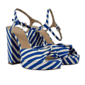 LK Bennett Blue Amanda Striped Woven Platform Sandal UK 5 EU 38