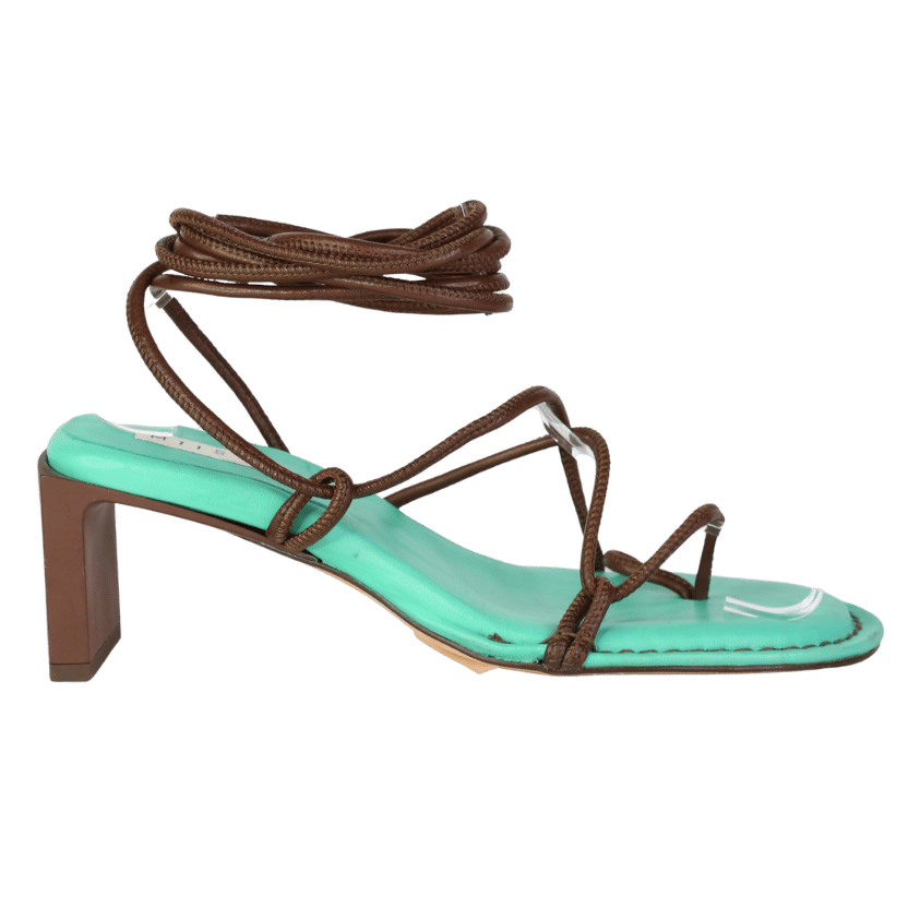 miista Brown Alberta Two-tone Leather Sandals UK 4 EU 37 👠