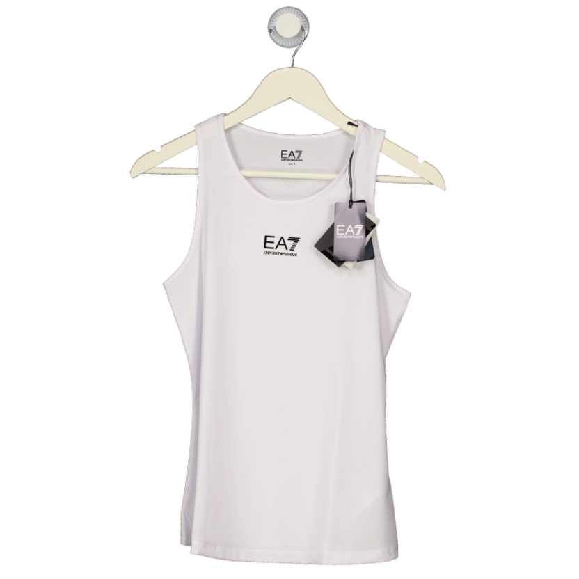 Emporio Armani White Tennis Pro Classic Tank Top UK S
