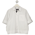 arket White Short Turn-up Sleeve Shirt UK 8