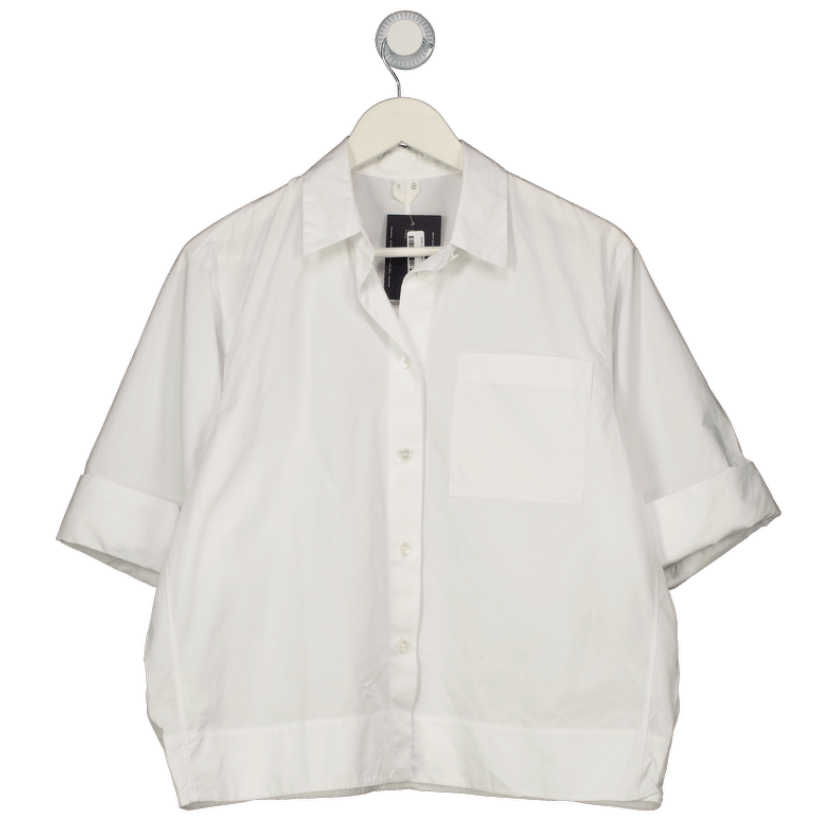 arket White Short Turn-up Sleeve Shirt UK 8
